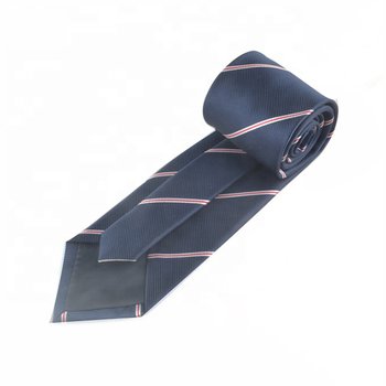 斜條紋丈青色寬版領帶-滌綸材質_1